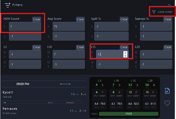 Complete filters breakdown showing all available filter options