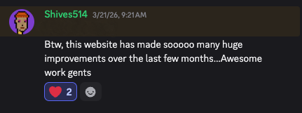 User feedback from Shives